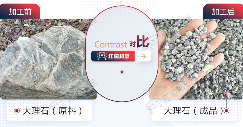 將大理石邊角料制砂處理，就選時(shí)產(chǎn)300-400噸的錘式破碎機(jī)